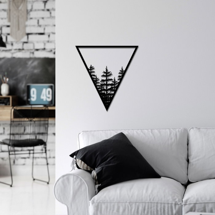 Wallity Tree 14 Escultura de Pared de Metal Negra